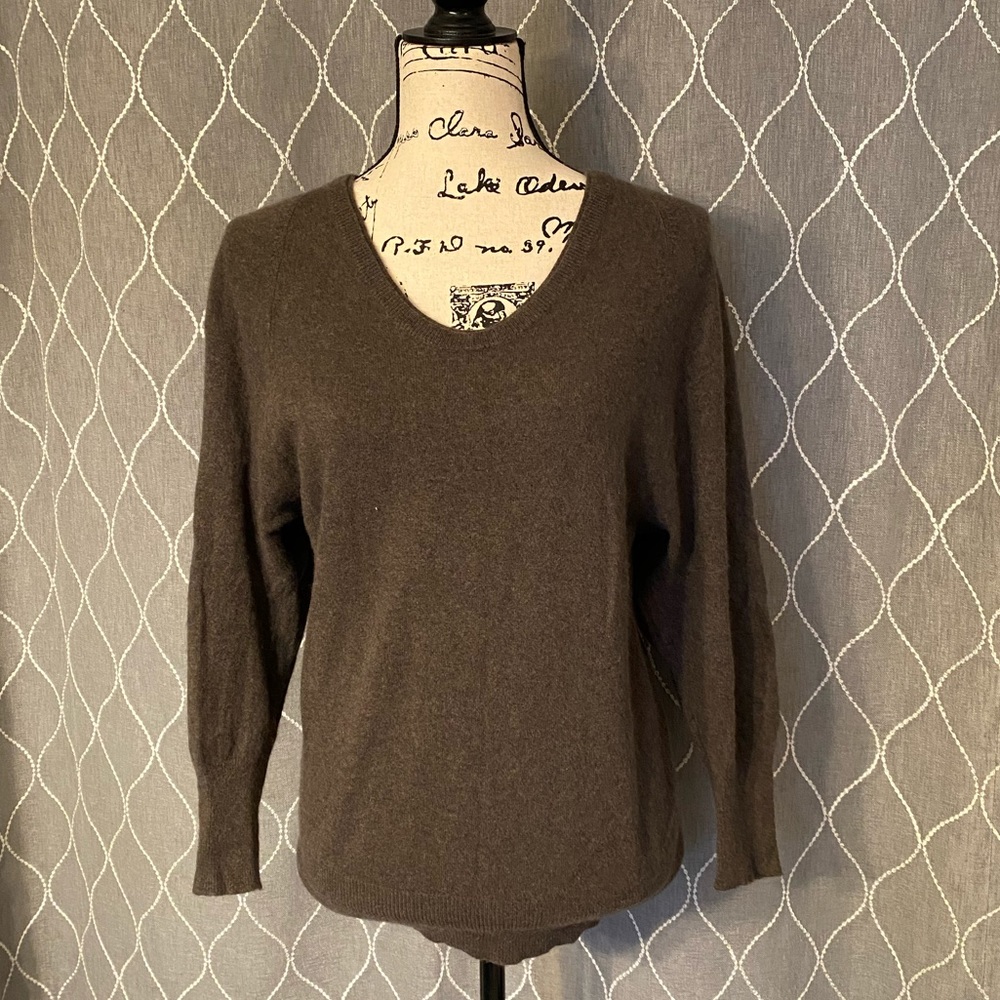 Brown v-neck sweater